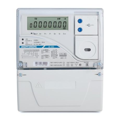 Счетчик электроэнергии CE303 S31 746-JAVZ трехфазный многотарифный 5(100) класс точности 1.0/1.0 Щ ЖКИ RS485 оптопорт (УР) - 101004003011702-TP103 Энергомера