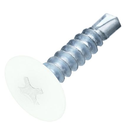 Саморез металл-металл 4.2х19 прессшайба сверло RAL 9003 сигнальный бел. (европодвес) (уп.20шт) СТРОЙМЕТИЗ 2530121