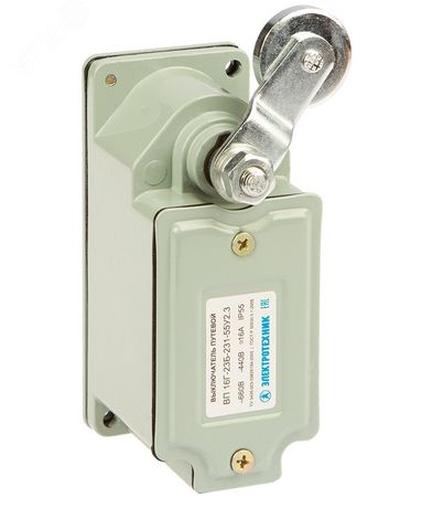 Выключатель путевой ВП 16Е-23Б-131-55 У2.3 рычаг с роликом сальником ход влево без самовозврата 1з+1р IP55 Электротехник ET003617