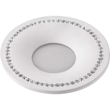 Светильник декоративный встраиваемый DLS-V103 GU5.3 WHITE "Vernissage" без лампы металл бел. отделка стразами литой Fametto 10727