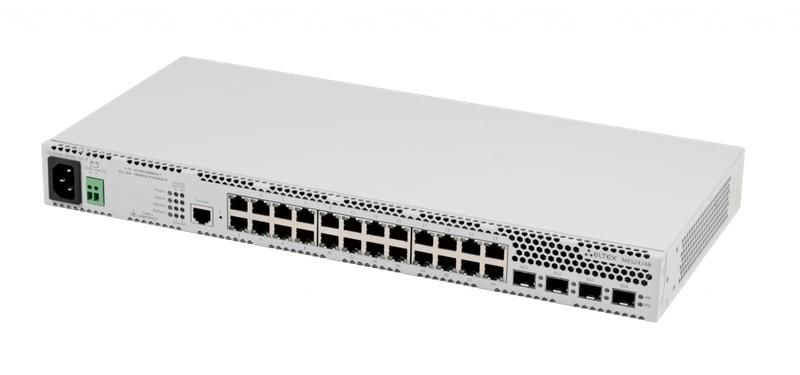Коммутатор Ethernet 24 порта 10/100/1000BASE-T 4 1000BASE-X/10GBASE-R L2 220В AC 12В DC ELTEX MES2424B