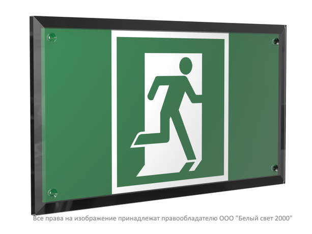 Знак безопасности PT-32178-Black.E01-02 "Выход здесь (прав.) " Белый свет a32695 BS