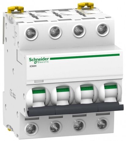 Выключатель автоматический четырехполюсный iC60H 10А C 10кА | A9F89410 Schneider Electric