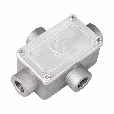 Коробка распределительная алюминиевая, 4 ввода, М32х1,5 ,IP55,146х81х57мм | 6430-32A DKC ДКС