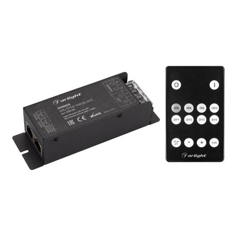Металл 3 года) | 035135 Arlight Диммер ARL-SYNC-DIM Black (12-24V 1x25A ПДУ 14кн RF RJ45) (Arlight IP20
