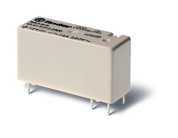 Низкопрофильное миниатюрное электромеханическое реле; монтаж на печатную плату; выводы с шагом 5мм; 1NO 16A; контакты AgCdO | 436190242300 Finder 43.61.9.024.2300