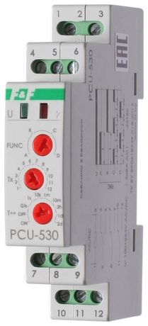 Реле многофункциональное PCU-530 (1 модуль; монтаж на DIN-рейке 100-264В AC/DC 3х8А 3NO/NC IP20) F&F EA02.001.025 Евроавтоматика