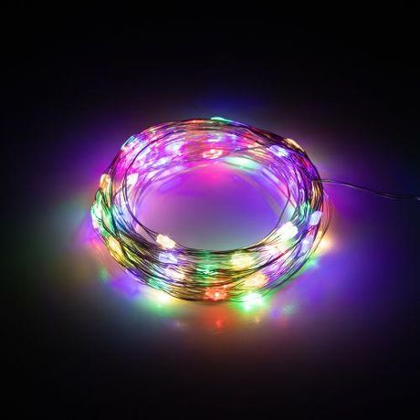 Гирлянда светодиодная новогодняя нить мультиколор 10 м 100 microled IP20 3AA Intro Holiday INNR-02M (элементы питания закупаются отдельно 3ААА) - Б0060442 ЭРА