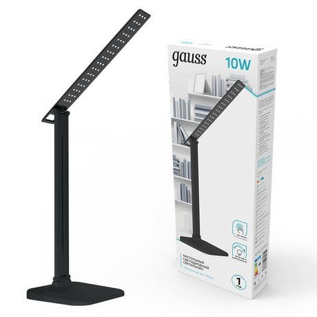 Светильник светодиодный настольный 10 Вт 580 лм 4000К AC 220В Черный IP20 Пластик складная стойка сенсорное шаговое управление яркости освещения GTL Gauss - GT2012