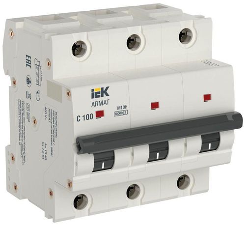 Автоматический выключатель трехполюсный M10H 3P C 100А ARMAT | AR-M10H-3-C100 IEK
