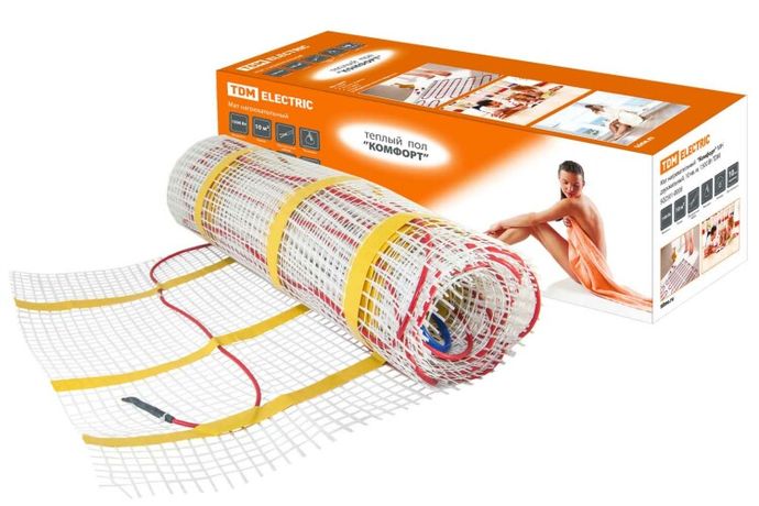 Мат нагревательный "Комфорт" МН двухжильный, 10 кв. м, 1500 Вт | SQ2501-0008 TDM