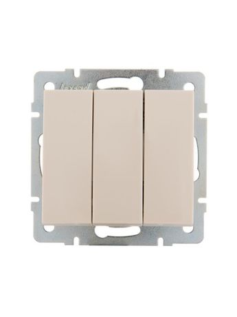 Выключатель 3-кл. СП Rain IP20 механизм крем. LEZARD 703-0388-109
