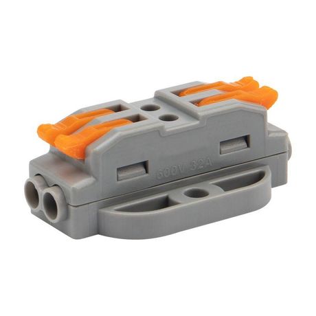 Клемма строительно-монтажная СМК проходная 222-422P 2п 0.08-4кв.мм с монтажной площадкой сер. (уп.50шт) Rexant 07-6262 MEET