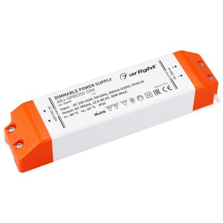 Блок питания ARJ-SP85350-DIM (30W, 350mA, PFC, Triac) (ARL, IP20 Пластик, 3 года) - 022299 Arlight