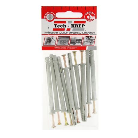 Дюбель-гвоздь 6х80 пот. манжета (полипропилен) (10 шт) - пакет ( 0,07 кг) | 103903 Tech-KREP