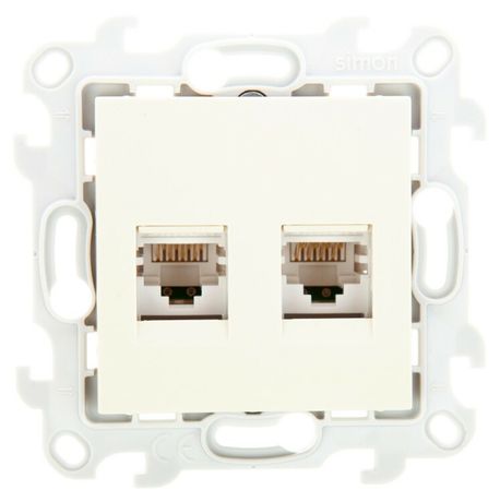 Розетка компьютерная 2-м СП Simon 24 RJ45 кат.5E UTP IP20 механизм сл. кость 2450593-031