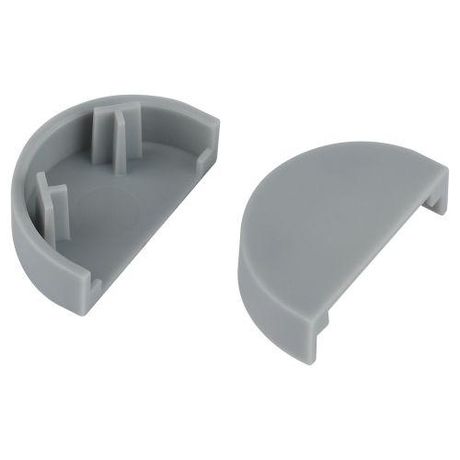 Заглушка EC-KK-20-12-F для полукруглого кабель-канала серая 20х12мм 2шт/комплект | Б0064930 ЭРА