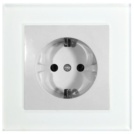 Розетка 1-местная с/з, серия Катрин, белый, Stekker - 39167 FERON