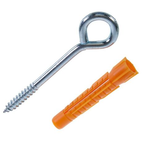 Шуруп-кольцо 8х80 с универсальным дюбелем 12,0х71 (2шт) - пакет | 109502 Tech-KREP