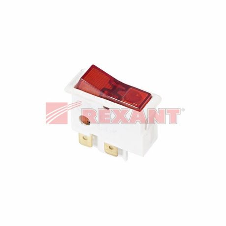 Выключатель клавишный 250В 16А (4с) ON-OFF красн. с подсветкой (ВК-42) Rexant 36-2252