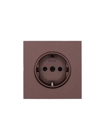 Розетка 1-мест. с защитн.шторк. ПБТ СП ZIMA IP20 10А безвинт. зажим шоколад LEZARD 704-7388-124BQC