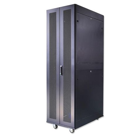 Шкаф серверный телекоммуникационный напольный ND-SC-42U60/120-BK 19дюйм для распред. и серверн. оборудования 42U 600х1200мм передн. задн. двойн. перфорир. двери ручки с замком черн. (RAL 9004) Cabeus 11120c