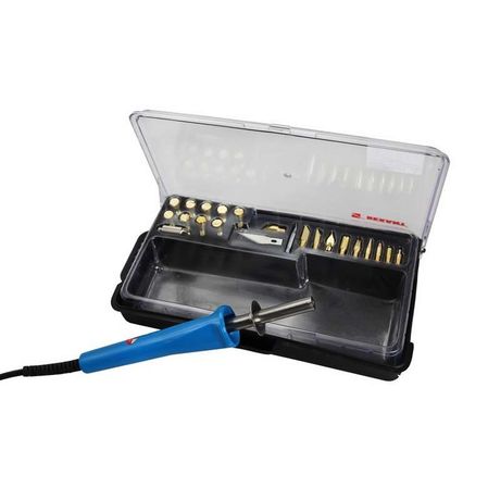 Набор паяльник-выжигатель (19 насадок) ПРОФИ 220 V/30 Вт | 12-0183-1 REXANT MEET