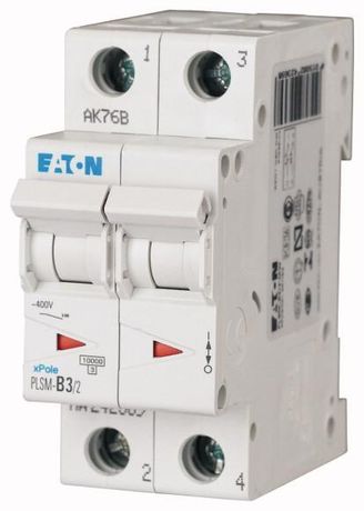 Выключатель автоматический 6А, кривая отключения С, 2 полюса, откл. способность 7 кА - 242395 EATON