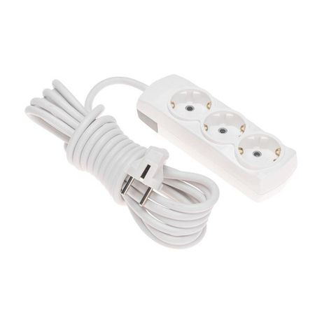 Удлинитель PREMIUM 3 гнезда, 5м, 3х1,5мм², с/з, белый | 13-4102 REXANT MEET