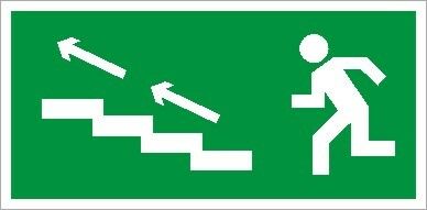 Пиктограмма (Пластина) По лестнице вверх налево (335х165) в комплекте 2 штуки для MIZAR | 2502000880 Световые Технологии