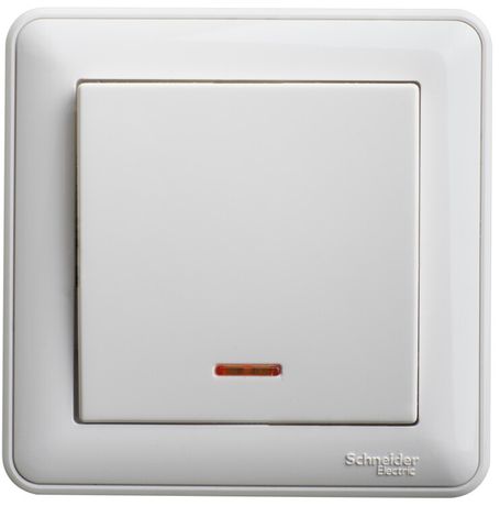 Выключатель кнопочный СП W59 с индик. бел. SchE ВС116-151-18 VS116-151-18 (ВС116-151-18) APC