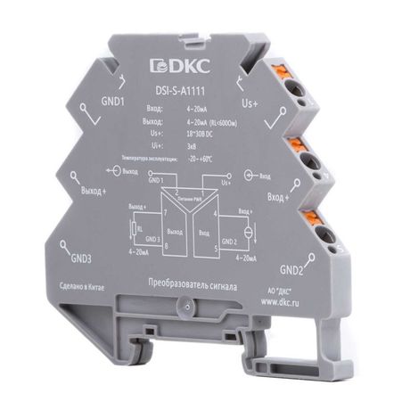 Преобразователь сигнала DSI, 6,2 мм 1 вход 4…20 мА, выход мА | DSI-S-A1111 DKC ДКС