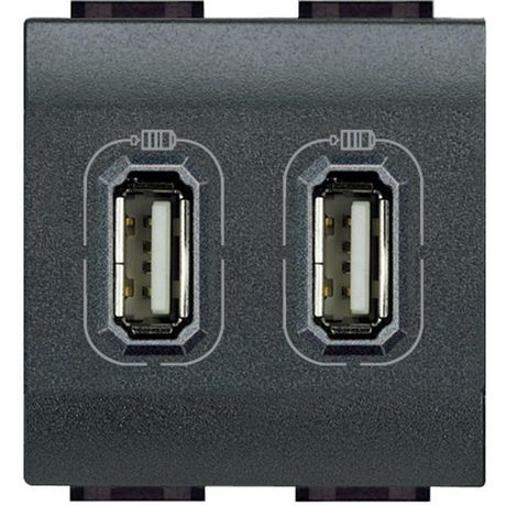 Разъем LL для зарядки 2хUSB антрацит Leg BTC L4285C2 Legrand