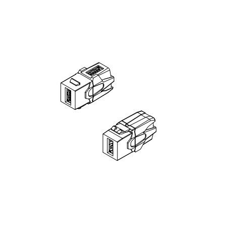 Вставка KJ1-USB-VA3-WH формата Keystone Jack с прох. адапт. USB 3.0 (Type A) 90 градусов ROHS бел. Hyperline 247404