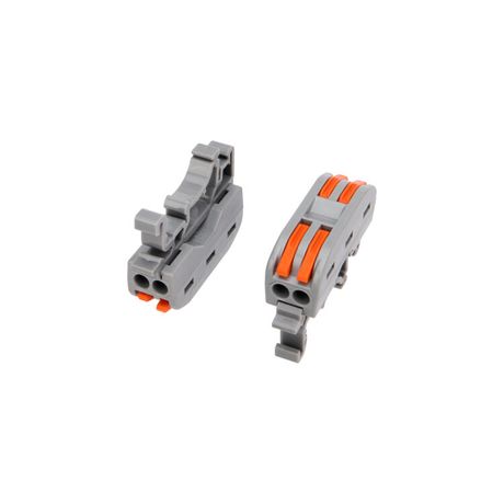 Клемма строительно-монтажная СМК проходная 222-422D 2п 0.08-4кв.мм с креплением на DIN-рейку сер. (уп.5шт) Rexant 07-5239-05 MEET