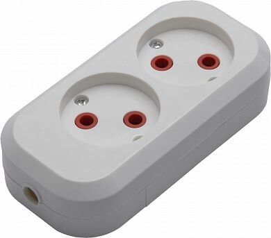 Розетка переносная разборная 2-местная б/з, белый, Stekker - 39007 FERON PST10-200-20