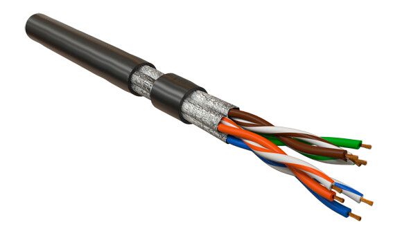 Кабель витая пара экранир. U/FTP кат.6 4 пары 26 AWG МЖ patch кажд. в фольге LSZH UFTP4-C6-P26-IN-LSZH-BK-100 черн. (уп.100м) Hyperline 445074