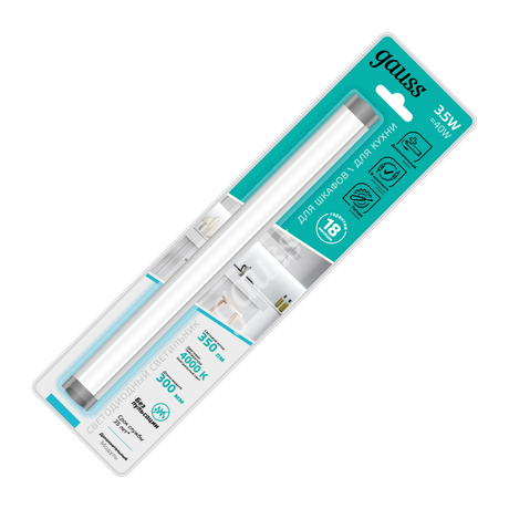 Светильник светодиодный Modul 3.5Вт 4000К IP20 350лм 300х27х11мм ДПО дополнительный модуль GAUSS 9023533235