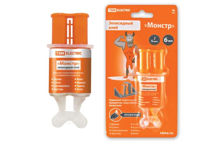 Клей эпоксидный "Монстр", прозрачный, шприц, 6 мл | SQ0542-0006 TDM