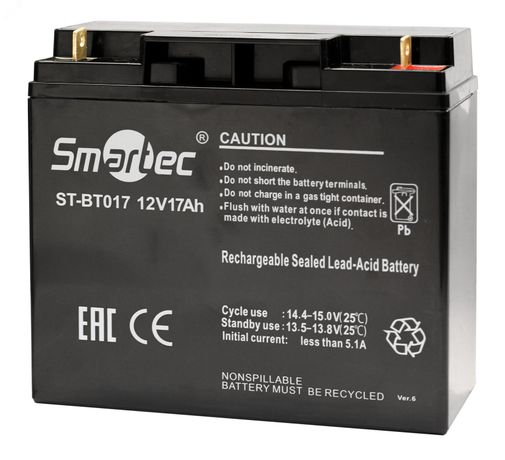 Аккумулятор 12 В, 17 Ач - smkd0576 Smartec ST-BT017