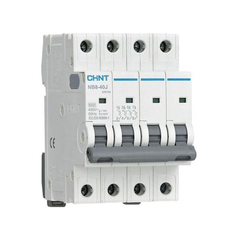Выключатель автоматический NB8-40J 4P 20А 4,5кА х-ка D (R) | 320767 CHINT