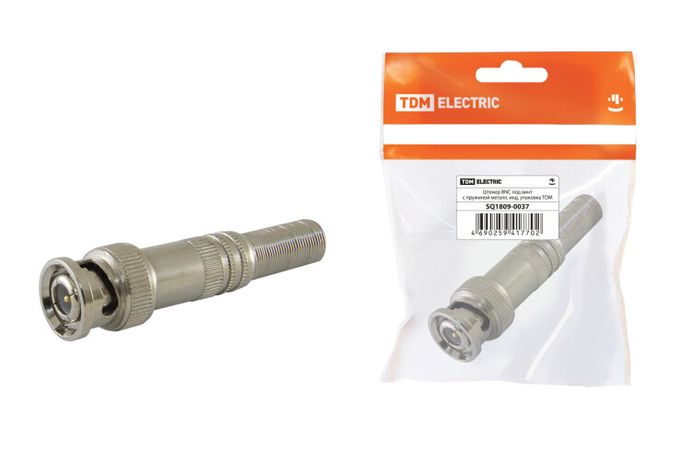 Штекер BNC под винт с пружиной металл, инд. упаковка | SQ1809-0037 TDM