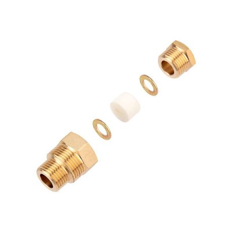 Сальник двойная резьба 1/2; 3/4 для ввода кабеля в трубу никелир. латунь Rexant 51-0610-4 MEET