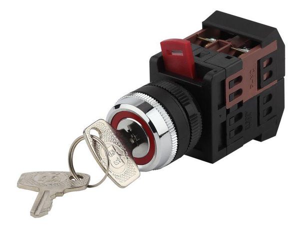 Переключатель АKS-22 черный с ключ. 2 полож. I-O 1з+1р (10/400/3200) | Б0045677 ЭРА