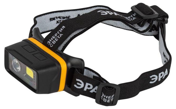 Фонарь налобный светодиодный 5Вт 280Лм IP54 SMD+COB 3 режима аккумуляторный GA-811 черный - Б0061563 ЭРА