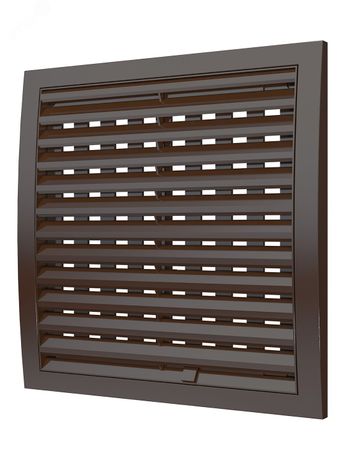 Решетка вентиляционная наружная регулируемая, из ASA пластика 250х250, цвет Коричневый - 2525РРПН кор ЭРА 16962