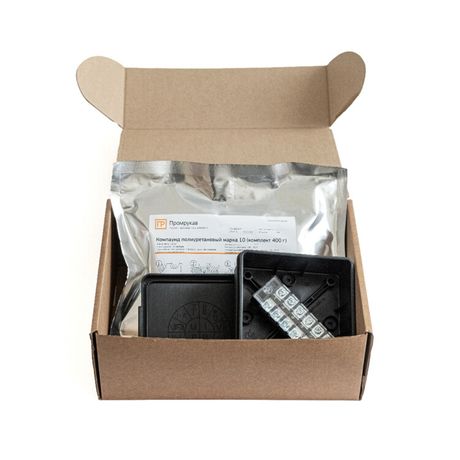 Коробка распределительная двухкомпонентная (HF) с компаундом и 6-кл. зажимами, сечение до 2,5 мм², 100х100х40 черная IP68| PR80.0177 | Промрукав Строитель