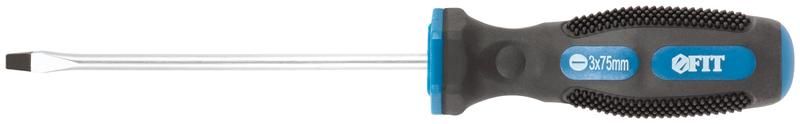 Отвертка ''Универсал'', CrV сталь, прорезиненная ручка, Профи 3х75 мм SL - 55132 РОС