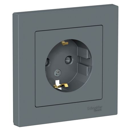 Розетка 1-м СП AtlasDesign 16А IP20 с заземл. защ. шторки в сборе грифель SE ATN000744 APC