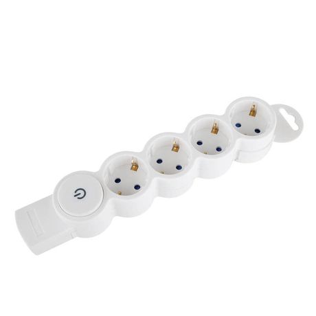 Колодка розеточная 4 гнезда с заземлением выключателем Quick Fix (быстрое подключение) 3680Вт Duwi 32021 2